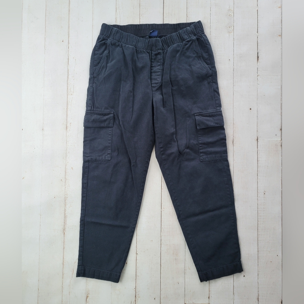Gap Womens Pants Black Size Large L Cargo Elastic Waist Pull On Cotton Blend